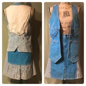 MARC BY MARC JACOBS Blue Jeans Skirt/Vest Stripes